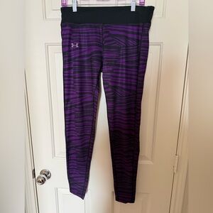 Under Armour purple and black full length cold gear leggings women’s size large